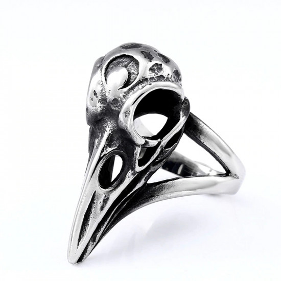 Prsten Vikingové - Lebka vrány (chirurgická ocel)