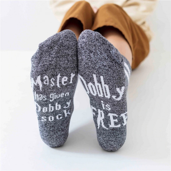 Ponožky Harry Potter - Dobby je volný (tmavě šedé)
