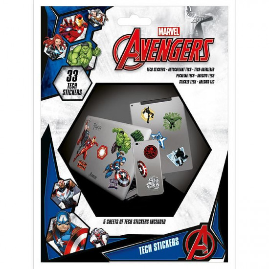 Sada vinylových samolepek Marvel - Avengers Heroes (33 ks)