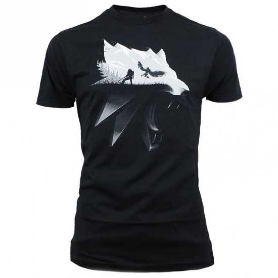 Tričko Zaklínač 3 - Wolf Silhouette