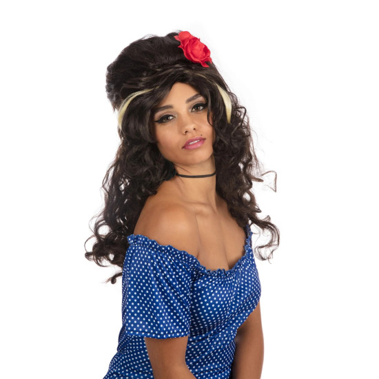 Paruka retro styl - černá s...