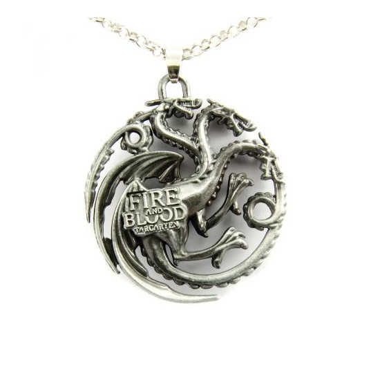 Hra o trůny náhrdelník - Game of Thrones - znak Targaryenů starostříbrný