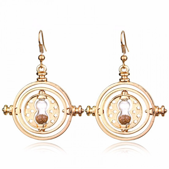 Harry Potter zlaté náušnice obraceč času - přesýpací písek barva bronz