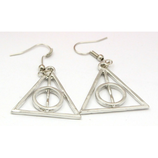 Náušnice Harry Potter relikvie smrti - stříbrné