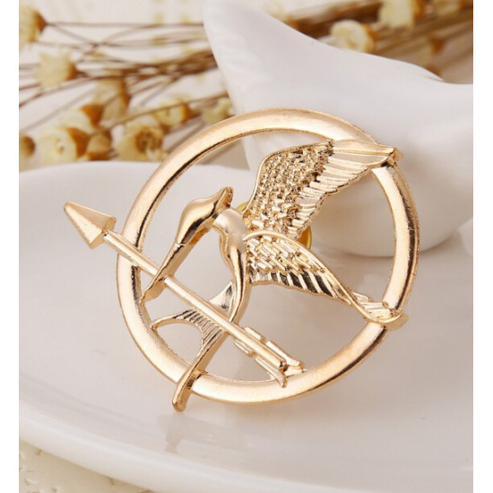 Hunger Games brož Reprodrozd zlatá