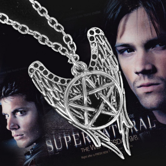 Řetízek Supernatural (Lovci duchů) - pentagram s křídly