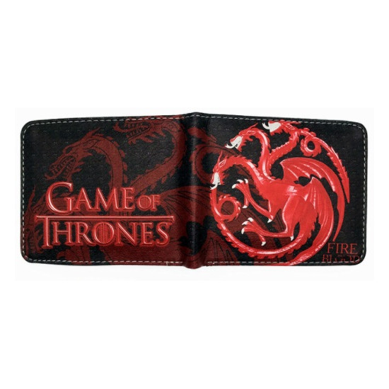 Peněženka Hra o trůny (Game of Thrones) - Fire and Blood (Targaryen, červenočerná)