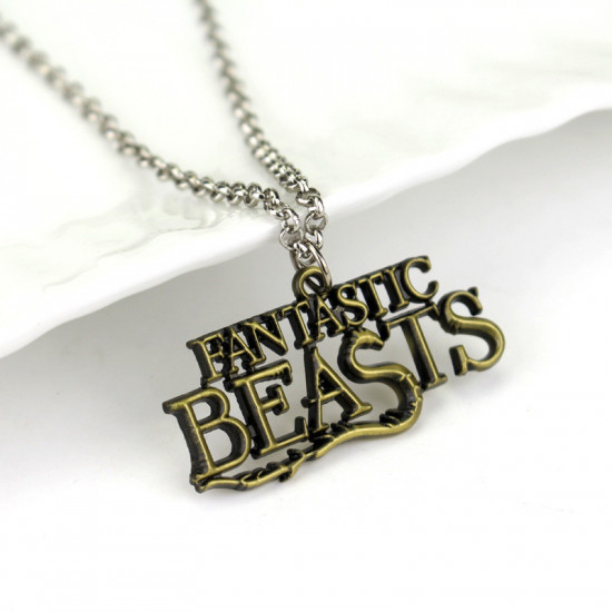 Řetízek Fantastická zvířata - logo (zlaté)