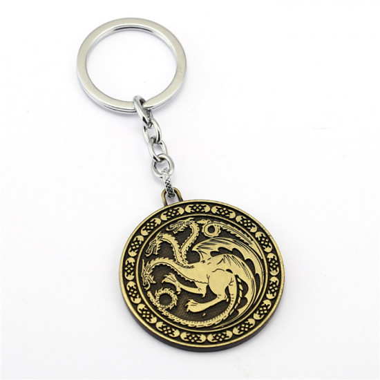 Klíčenka Game of Thrones (Hra o trůny) - Targaryen mince (bronzová)