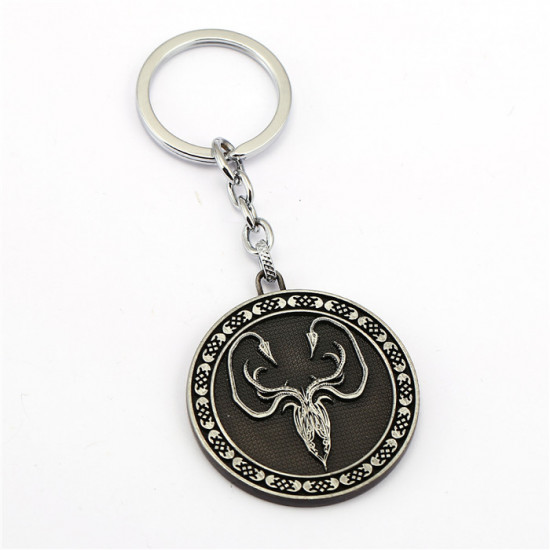Klíčenka Game of Thrones (Hra o trůny) - Greyjoy mince (stříbrná)