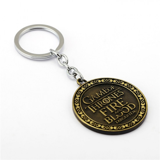 Klíčenka Game of Thrones (Hra o trůny) - Targaryen mince (stříbrná)