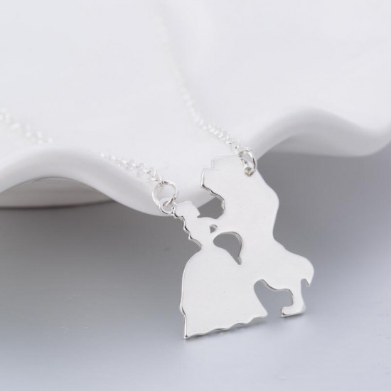 Náhrdelník stříbrný - Kráska a zvíře