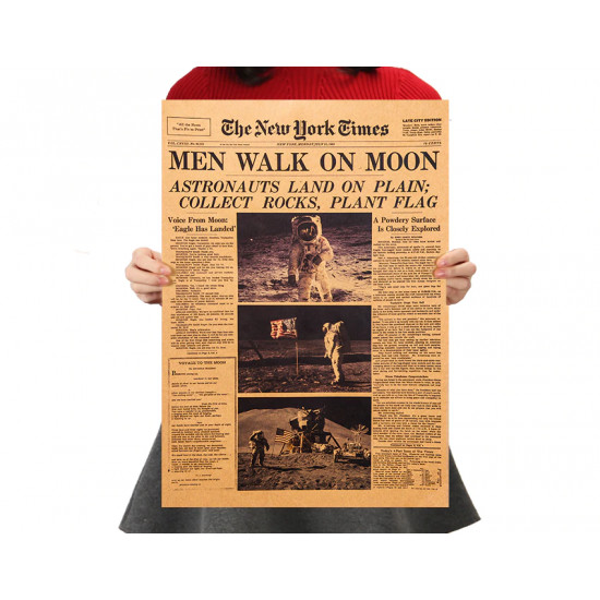 Plakát Muž na Měsíci v New York Times
