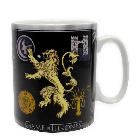 Hrnek Hra o Trůny (Game of Thrones) - znaky rodů - velký