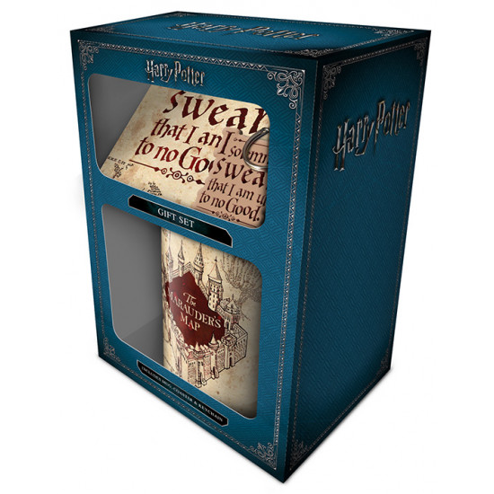 Set Harry Poteter - Pobertův plánek - Hrnek, klíčenka a podtácek