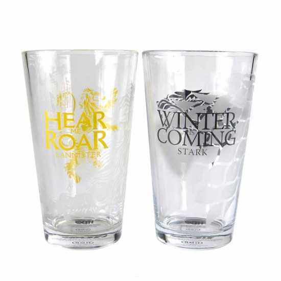 Set 2 sklenice Game of Thrones (Hra o trůny) - Stark a Lannister