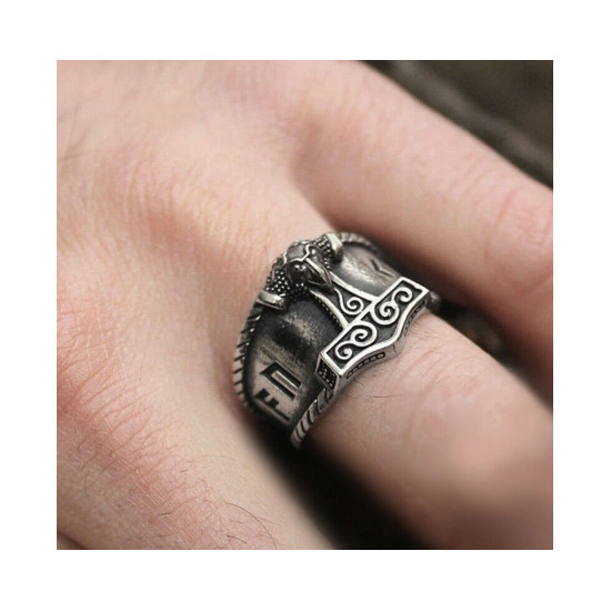 Prsten Vikingové - Kladivo 2 barvy (chirurgická ocel)